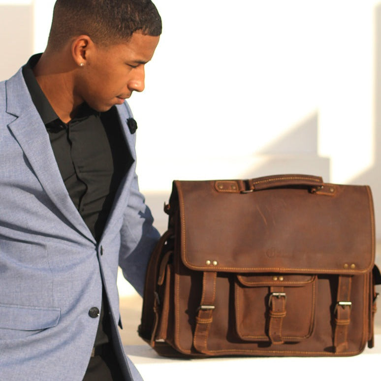 Milan Leather Laptop Bag