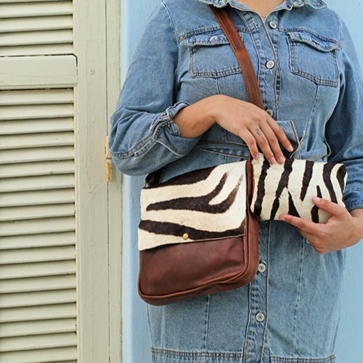Zebra Handbag and Purse Combo