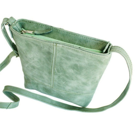 Green Leather Sling Bag