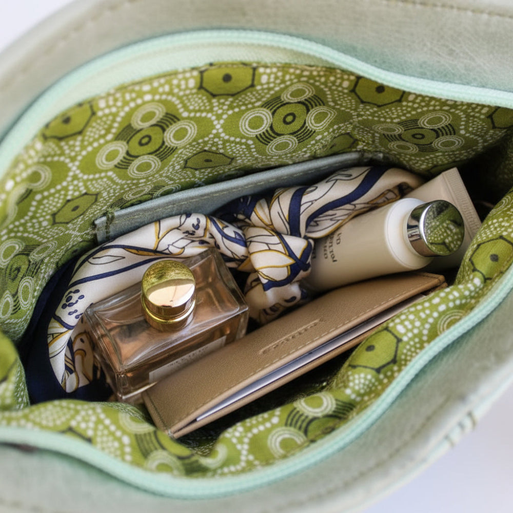 Green Leather Sling Bag