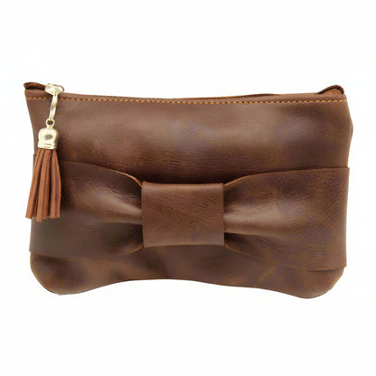 Bow Leather Make Up Bags