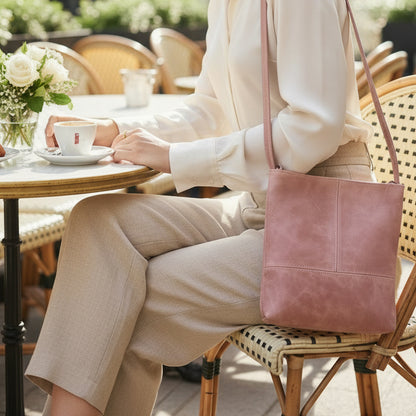 Pink Leather Sling Bag