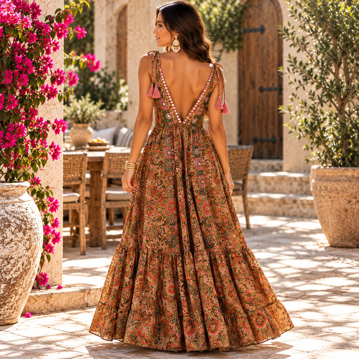 Olive Rose Paisley Maxi Dress
