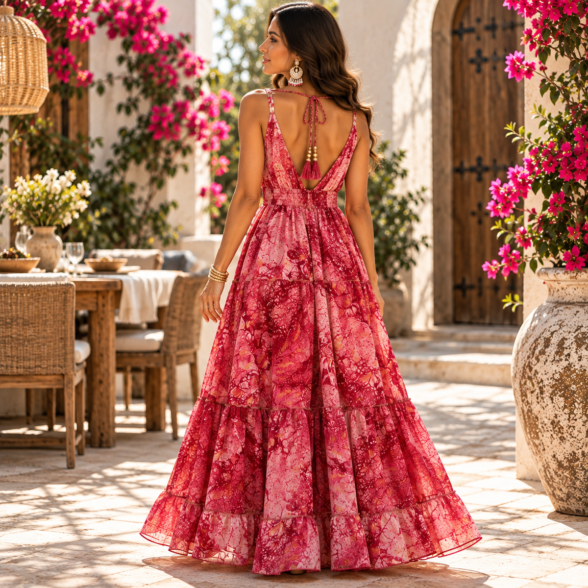 Rose Mirage Embellished Maxi Dress