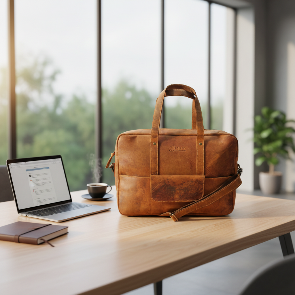 Phi Phi Leather Laptop Bag