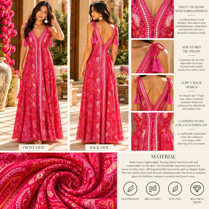 Fuchsia Paisley Dream Maxi Dress