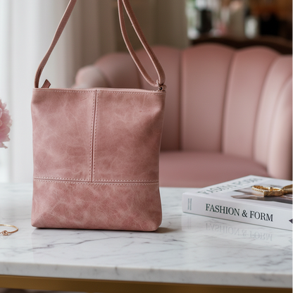 Pink Leather Sling Bag