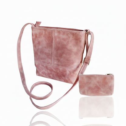 Pink Leather Sling Bag