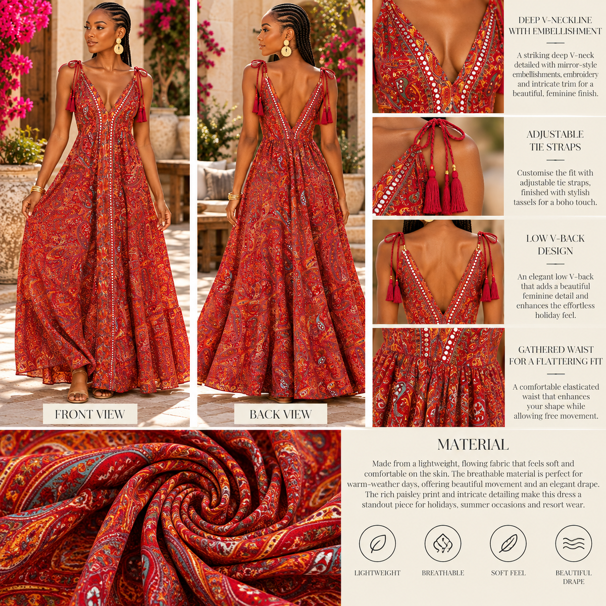 Ruby Paisley Luxe Maxi Dress
