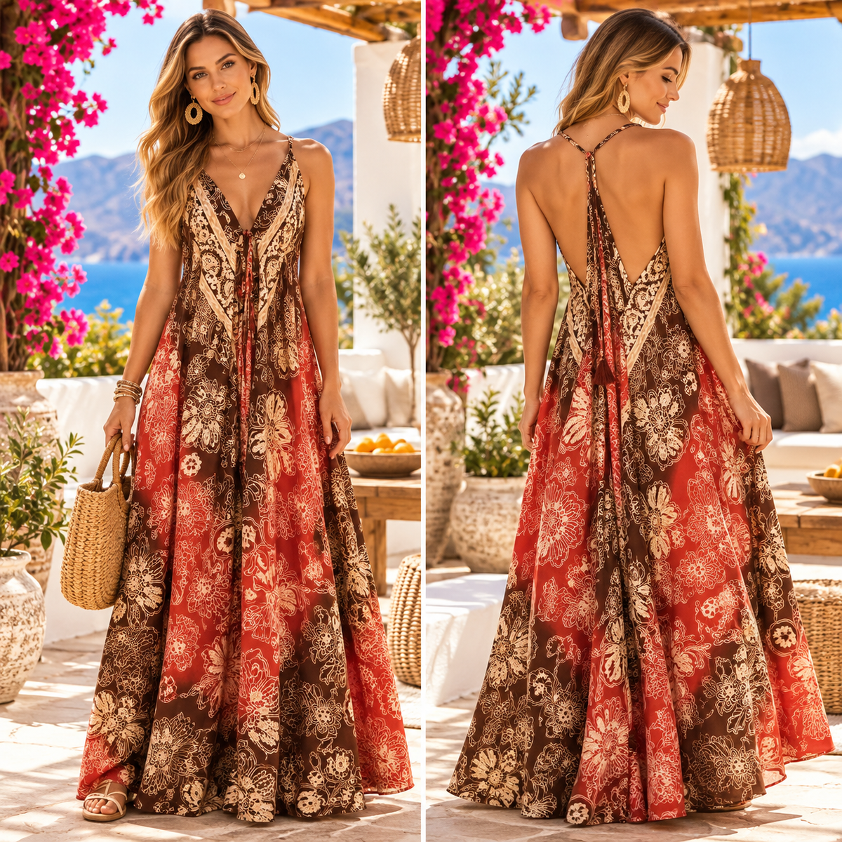 Sienna Sunset Boho Maxi Dress