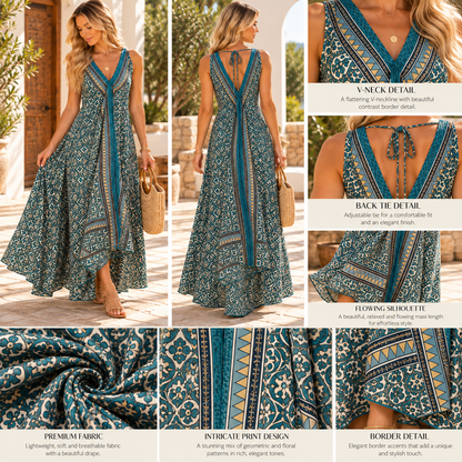 Sapphire Coastal Boho Maxi Dress