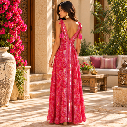 Fuchsia Paisley Dream Maxi Dress