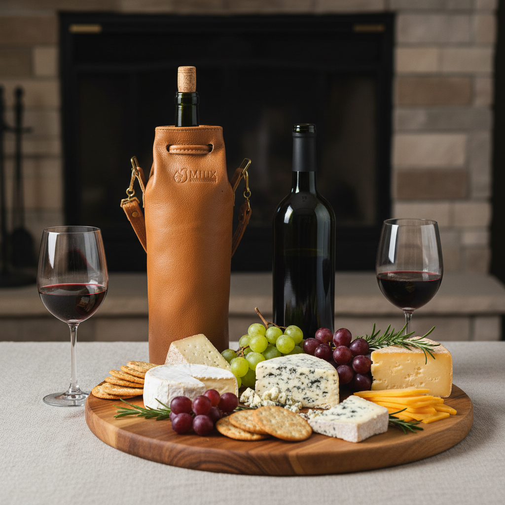 Vintage Leather Vino Wine Bottle holder