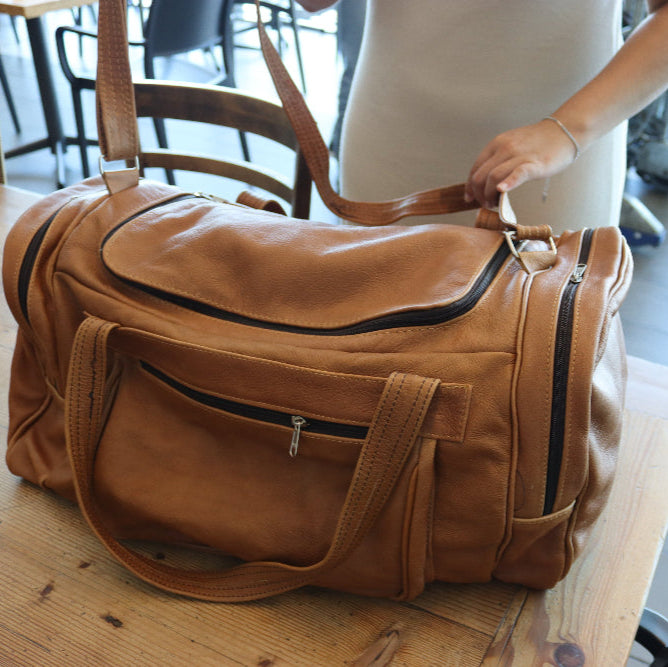 Bobby Square Leather Duffle Bag