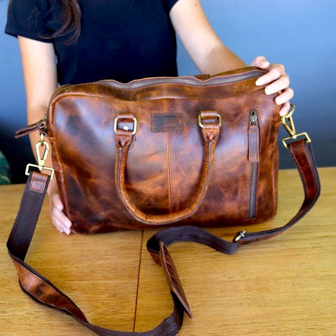 Capri Classic Leather Laptop Bag