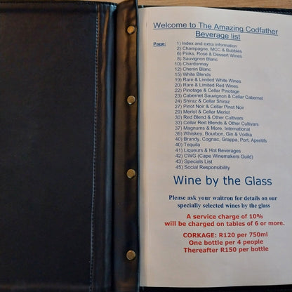 A4 Menu Book cover