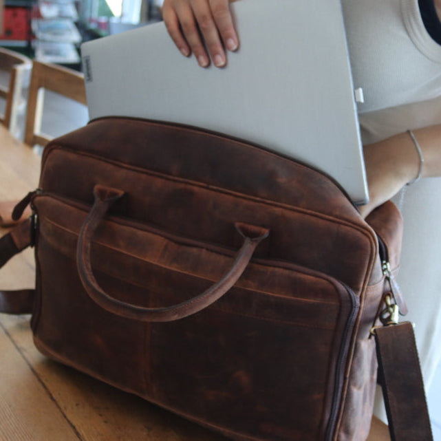 Crete Leather Laptop Bag