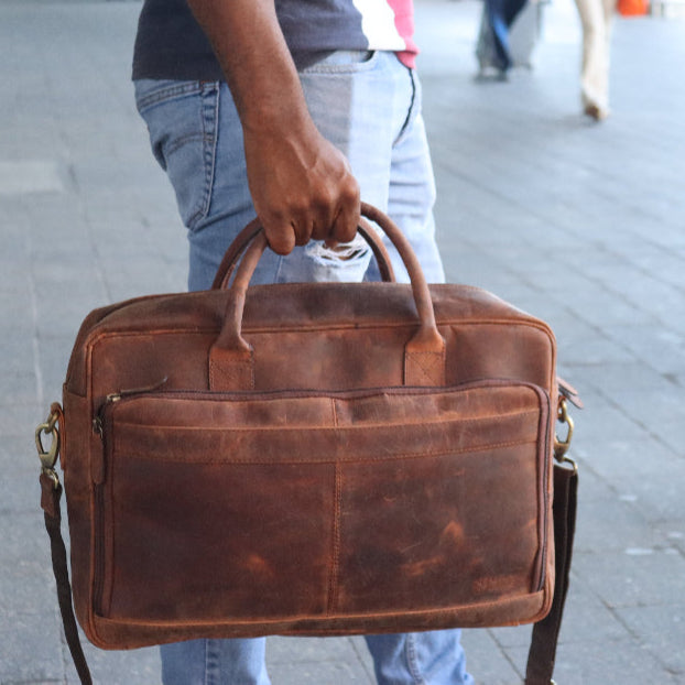 Crete Leather Laptop Bag