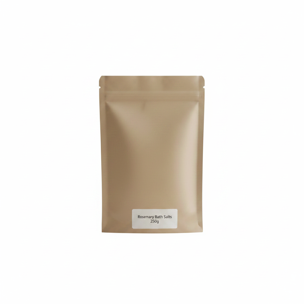 Rosemary Bath Salts 250g pouch on a white background