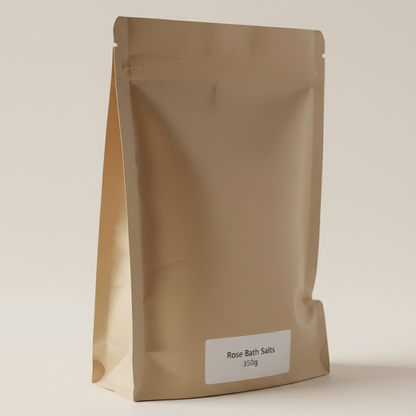 Rose Bath Salts 350g on a plain background