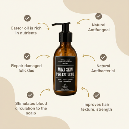 Pure Castor Oil Cold-Pressed, Hexane-Free 5Lt