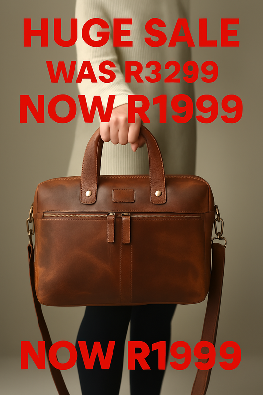 Santorini Slim Leather Laptop Bag