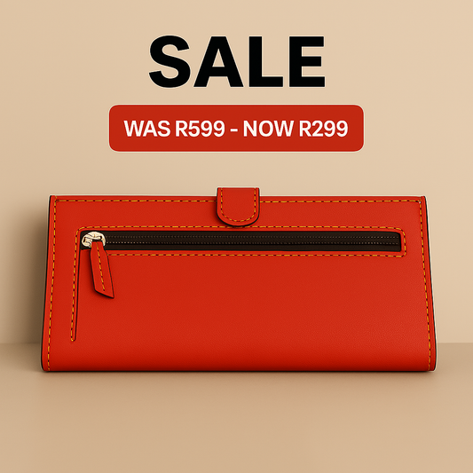 Sleek Red Leather Ladies Wallet