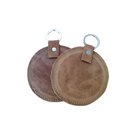 Round Leather Keyring