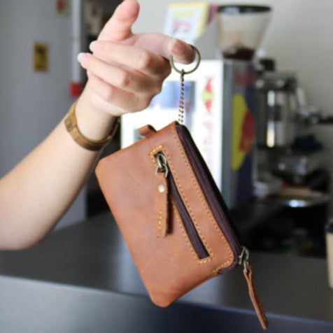 Unisex Leather Key and Card Holder