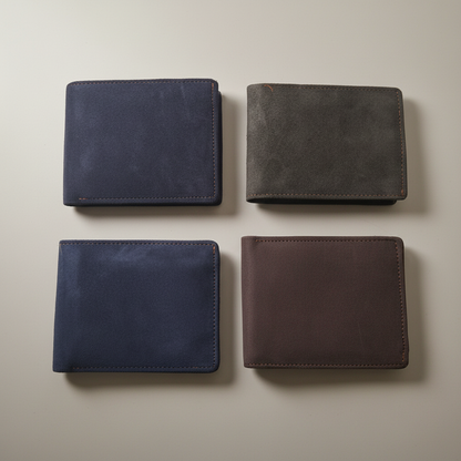 Suede Camel Leather Men’s Wallet