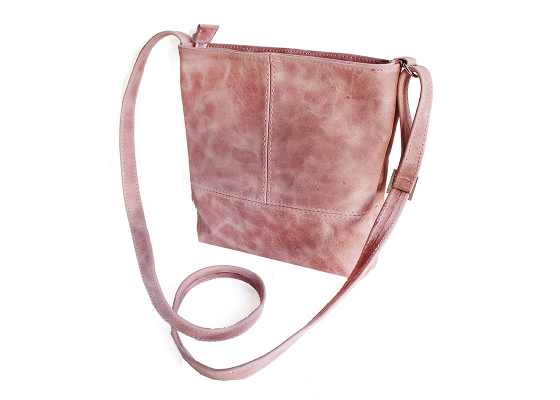 Pink Leather Sling Bag