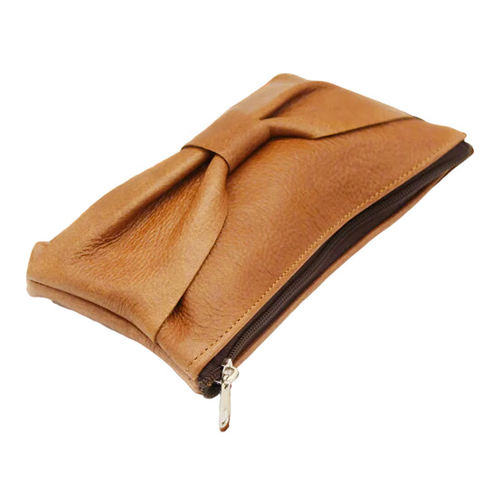 Bow Leather Make Up Bags